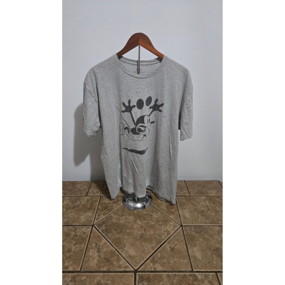 Disney Mickey Mouse Graphic T-Shirt Mens XL Gray Heather Sketch Art Short Sleeve